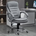 thumbnail image 4 of Vinsetto High Back Home Office Chair Executive Computer Chair with Adjustable Height, Upholstered Thick Padding Headrest and Armrest - Grey, 4 of 4