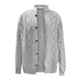 thumbnail image 4 of Weiqiqre Sweaters for Men Cable Knitted Warm Sweater Cardigan Thermal Button Down Closure Fall Winter Cardigan Stand-up Jacket, 4 of 4