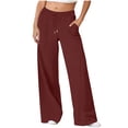 thumbnail image 2 of Diufon Wide Leg Sweatpants Women High Waisted Drawstring Baggy Pants Workout Athletic Joggers with Pockets, 2 of 7