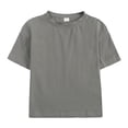 thumbnail image 2 of MIASHUI Boys Summer Tracksuit Outfits Solid Color Short Sleeve Shirts Shorts Outfits,Dark Gray,3-4 Years, 2 of 8