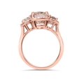thumbnail image 2 of 2 3/4ct Morganite 3 Stone Diamond Oval Halo Ring 14K Rose Gold, 2 of 2