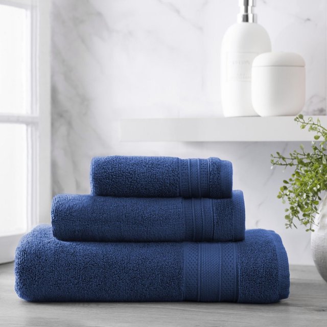 Ensemble de 6 serviettes de bain unies hometrends, marine