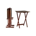 thumbnail image 3 of Linon Ensemble de Table à Plateau Pliant en Faux Marbre de Cinq Pièces avec Support en Bois Brun, 3 of 18