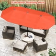thumbnail image 4 of Gymax Parasol de Patio Double Face de 13 Pi, Grand Parasol d'Extérieur Format Jumeau, Orange, 4 of 10