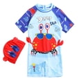 thumbnail image 1 of Toddler Baby Summer Swim Trunks Boy 2 Pieces Short Sleeve Cartoon Cute Student Swimsuit Spring Beach Bathing Suits 3-4T, 1 of 3