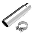 thumbnail image 1 of Dynomax 36477 Exhaust Tail Pipe Tip  4 Inch Inlet; 5 Inch Outlet; Polished Stainless Steel; Round; Angled Cut; Single Wall; 18 Inch Length, 1 of 4