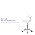 thumbnail image 2 of Vibrant White and Chrome Swivel Task Chair with Tractor Seat, 2 of 9