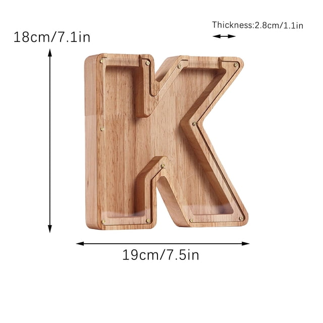 Agiferg Personalized Wooden Name Money Box Wooden Deposit Box Twenty Six English Letters