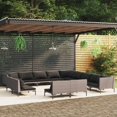thumbnail image 1 of vidaXL 13 Piece Garden Lounge Set with Cushions Poly Rattan Dark Grey, 1 of 4