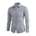 thumbnail image 2 of INSPIRE CHIC Men's Shirt Polka Dots Pattern Point Collar Long Sleeve Button Down Shirt 50 White, 2 of 7