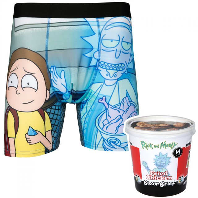 Rick And Morty Chicken Legs Boxer Briefs in Novelty Packaging-Small (28-30)