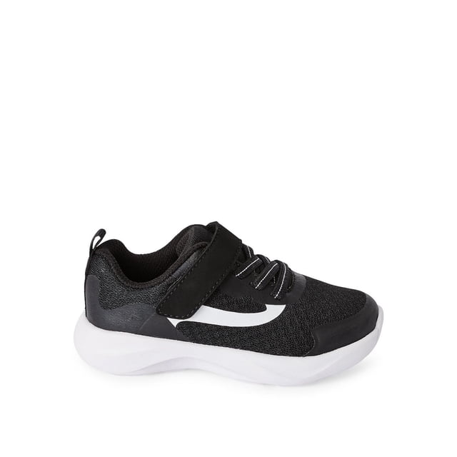 Athletic Works Espadrilles Athlétiques pour Tout-Petits Garçons en Similicuir et Empeigne en Maille, Semelle Extérieure Synthétique pour la Durabilité, Bout Rond avec Laçage et Fermeture à Brides Auto-Agrippantes, Boucle à Tirer et Semelle Épaisse; design à Blocs de Couleur, Souvent Utilisé pour les Jeux en Garderie Ou la Pratique de l'Équilibre pour Débutants.