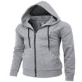 thumbnail image 3 of Men Hoodie  Long Sleeve Hooded Solid Fall Zip-up Sweatshirt Jacket for Cual Daily, 3 of 5