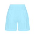 thumbnail image 5 of Women Comfy Drawstring Casual Elastic Waist Solid Color Shorts Summer Beach Lightweight Lounge Short Pants with Pockets, 5 of 5