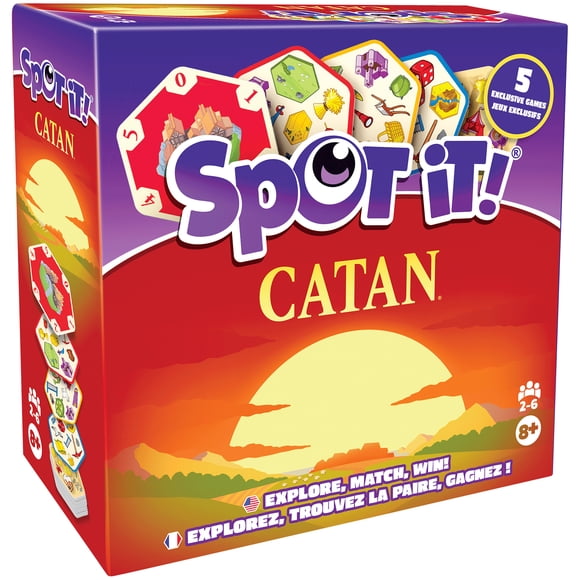Spot It! Catan - Jeu de Réflexes et d'Observation (Version Bilingue FR/EN) par Zygomatic, 6 Ans et Plus