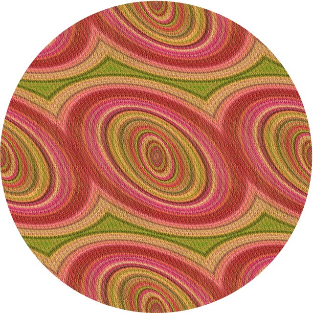 Ahgly Tapis Rond Lavable en Machine Intérieur Transitionnel Orange, 8 Pieds Rond