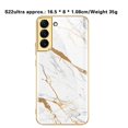 thumbnail image 3 of Full Cover Phone Case Tempered Glass Hard Printed Smartphone Bumper Case Cell Phone Covers Electroplated for S22/22Plus/Ultra Camera Protection Protective  Galaxy S22 ULTRA Golden Thread, 3 of 8