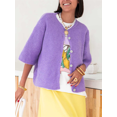 thumbnail image 4 of FOCUSNORM Cardigan Tricoté pour Femmes Automne Manches Mi-Longues Col Rond Couleur Unie Boutonné Tricoté, 4 of 7