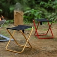 thumbnail image 3 of Tabouret de Camping Pliable en Alliage d'Aluminium Léger de Qualité Supérieure – Chaise Portable Robuste pour la Pêche en Plein Air, la Randonnée, les Voyages et l'Entraînement, Conception Compacte Gain de Place, Construction Robuste, Doré (Grand, 3 of 6