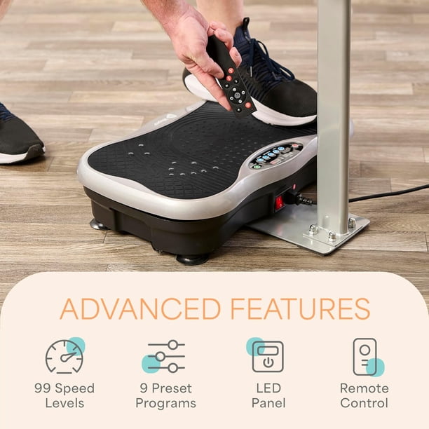 Plaque Vibrante LERTIN – 99 Vitesses, 9 Modes, Télécommande, 7.5 Kg