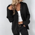 thumbnail image 5 of IROINID Women's Short Cardigan Open Front Jacket Solid Color Long Sleeve Leisure Loose Dark Color Rope Knitting Cardigan Jacket, Black, 5 of 5