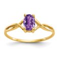 thumbnail image 1 of Bague Pierre de Naissance Améthyste en Or Jaune 14K, 1 of 2