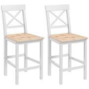 Ensemble de 2 tabourets de bar HOMCOM de hauteur comptoir avec dossier croisé et repose-pieds