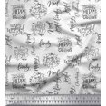 thumbnail image 1 of Soimoi White polyester Crepe Fabric Merry Christmas Text Fabric Prints By Yard 52 Inch Wide, 1 of 5