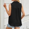 thumbnail image 4 of asjyhkr Womens Tank Tops Button down Sleeveless Summer Tops Loose Fitting Fashion T Shirts Solid Color, 4 of 9