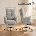 thumbnail image 3 of HOMCOM Office Chair with Foot Rest, Reclining Computer Chair, Light Grey, 3 of 10
