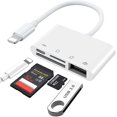 thumbnail image 1 of SD/TF Card Reader for iPhone & iPad, 4 in 1 Lightning to USB Camera Adapter, Multifuction Charging and Data Sync Adapter Plug and Play, 1 of 7