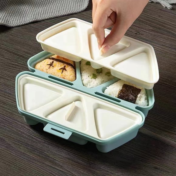Staron Onigiri Mold (Blue), 6 in 1 Sushi Making Kit Triangular Rice Mold Rice Ball Maker Kit, Classic Rice Ball Mold Sushi Mold for Kid Lunch Bento, Home DIY