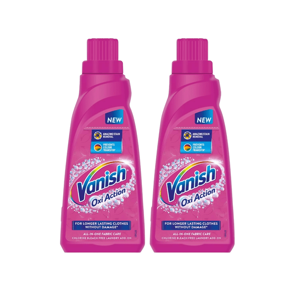 Pack of 2 Vanish 800 ml All in One Stain Remover Liquid Powerful Stain Removal & Color Brightening Works with All Detergents