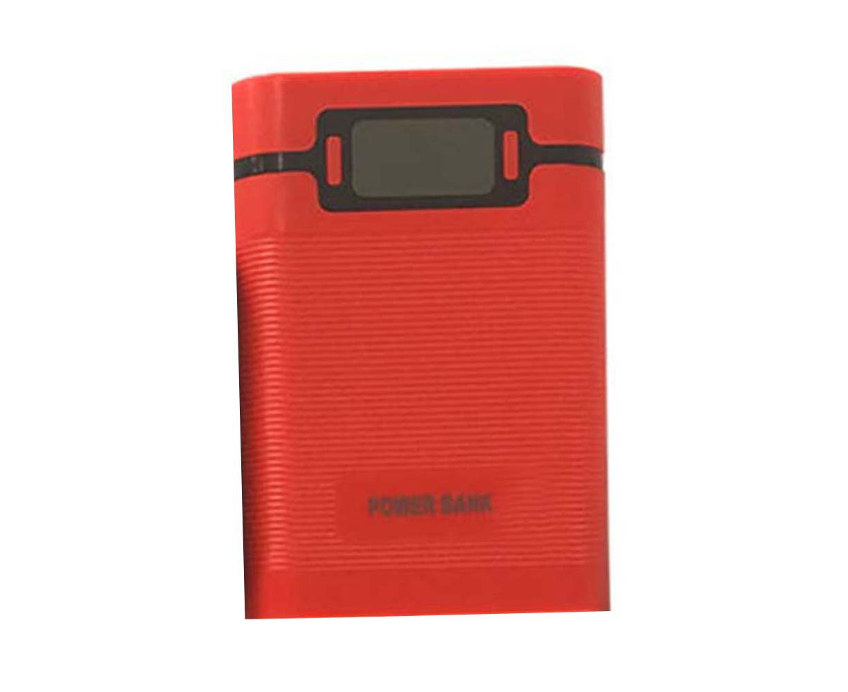 Portable 4 Slot LCD Display DIY Power Bank Case Box 18650 Battery Charger Holder-Red