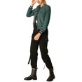 thumbnail image 4 of INSPIRE CHIC Veste pour Femme Col Montant Manches Longues Fermeture Éclair Poche à Rabat Blouson Bomber TG Vert, 4 of 8