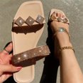 thumbnail image 5 of BADHUD Women's Flat Sandals Flat Slide Sandals with Rhinestone Open Toe Slide Sandals Comfort Casual Walking Sandals, 5 of 5