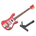 thumbnail image 2 of Instruments de Musique Miniatures Guitare Basse Rouge Bois de Bass Rouge Réplique de Guitare Basse avec Support et Étui Modèle d'Instrument Ornements Cadeau de Noël, 2 of 8