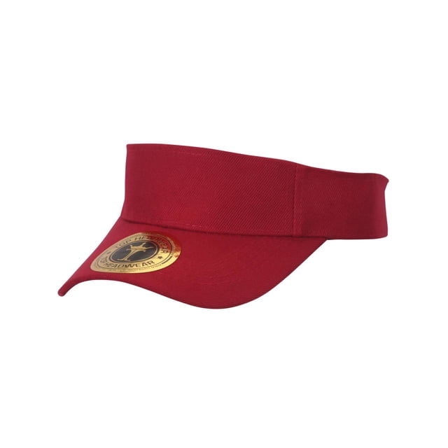 Solid Adjustable Sports Visor, Maroon
