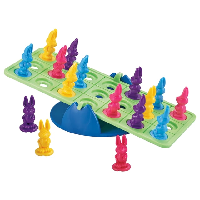 Rabbit Seesaw Puzzle Desktop Game - Family Party Fun Toy for Kids - Math Learning, Computing Ability Exercise - Easter Montessori Educational Gift