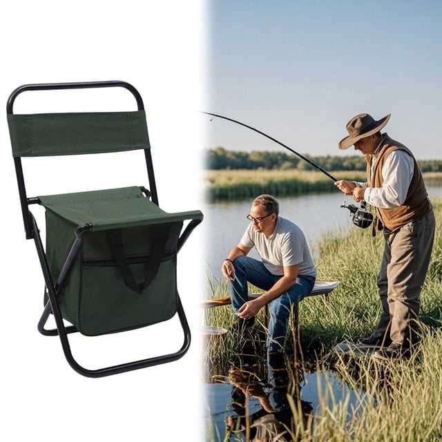 Portable Folding Chair for Camping Fishing Outdoor Comfortable Lightweight Durable Storage Bag Included