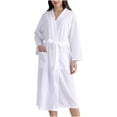 thumbnail image 1 of AherBiu Womens Robes Lightweight Long Sleeve V Neck Belted Bathrobes Comfy Knee Length Robe with Pockets, 1 of 5
