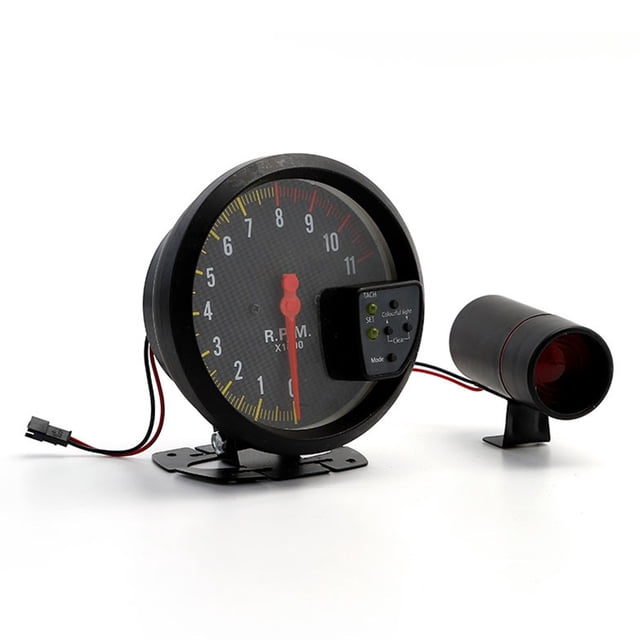 Langgg 12V Voiture Tachymètre Moto Scooter Coloré Rétroéclairage Rotation Compteur Jauge Automobile Modification Automobile Accessoire Noir Noir