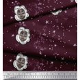 thumbnail image 2 of Soimoi Polyester Crepe Fabric Star & Owl Bird Print Sewing Fabric Yard 42 Inch Wide, 2 of 3