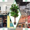 thumbnail image 3 of Costway 5ft Artificial Fiddle Leaf Fig Tree Indoor Outdoor Office Decorative Planter, 3 of 8