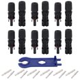 thumbnail image 2 of Solar Photovoltaic Connector, 12PCS Solar Panel Cable Connector Copper Tinned Pins High Temperature Resistance PPO Built In Lock With Wrench For Industry 1000V 30A,1000V 45A,1500V, 2 of 8