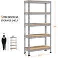 thumbnail image 4 of Yaheetech 5 Tiers Storage Shelf Metal Frame Organizer Rack 330LB Capacity for Each Tier, Light Gray, 4 of 7
