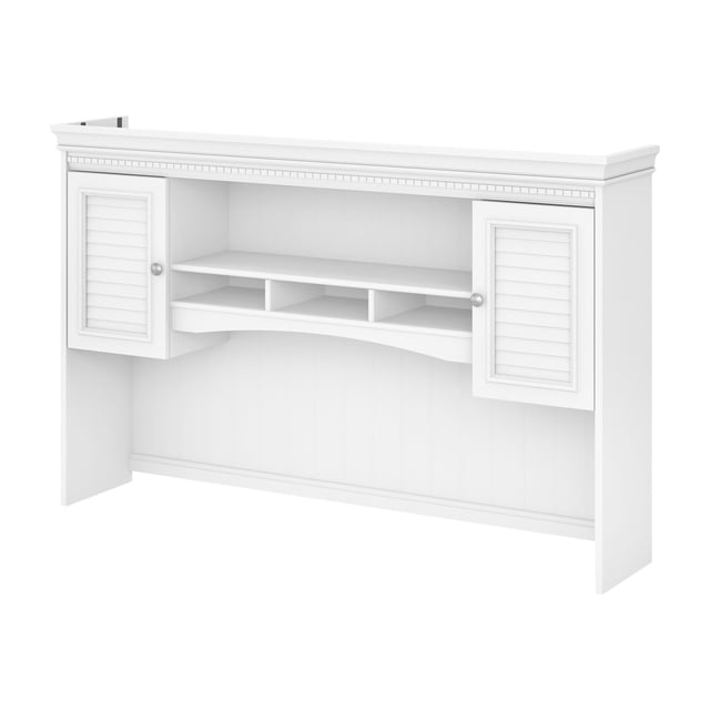 Bush Furniture Fairview 60W Hutch for L Shaped Desk, Shiplap Gray/Pure White
