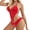 Red, variant on Intimates Woman Mesh Three PointBuckle Jumpsuit Underwear