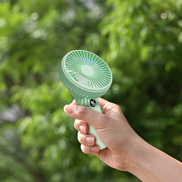 Boovnll Ventilateur Portable, Ventilateur à Affichage Numérique USB Rechargeable à Grande Vitesse Réglable, Léger et Compact, Ventilateur Portatif pour l'Extérieur, Voyage, Camping, Vacances, Cadeau d'Été, Mini Ventilateur - Ventilateur