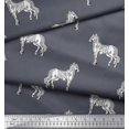 thumbnail image 3 of Soimoi Rayon Fabric Horse Block Printed Craft Fabric by The Yard 42 Inch Wide, 3 of 3